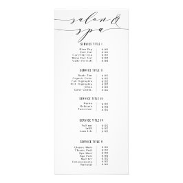 ブラック＆ホワイト モダン カリグラフィー サロン スパ 価格 ラックカード