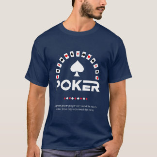 ブラック ホワイト モダン タイポグラフィ ポーカー Tシャツ
