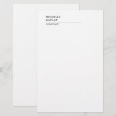 ブラック＆ホワイト モダン プロフェッショナル エクスクルーシブ 便箋 (正面/裏面)
