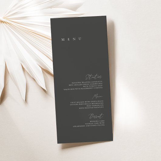 ブラック＆ホワイト モダン ミニマル ウェディング フラット メニュー