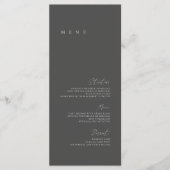 ブラック＆ホワイト モダン ミニマル ウェディング フラット メニュー (正面)