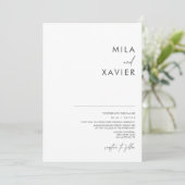 ブラック & ホワイト | モダン ミニマル ウェディング 招待状 (スタンド正面)