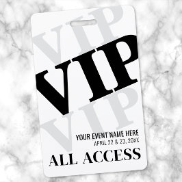 ブラック ホワイト モダン VIP イベント バッジ