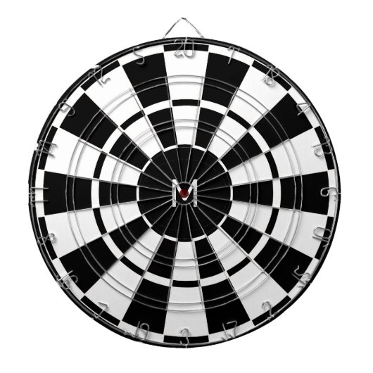 ブラック＆ホワイト モノグラム入り ダーツボード (正面)