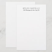 ブラック ホワイト ユニーク クラシカル プロフェッショナル 便箋 (正面/裏面)