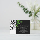 ブラック/ホワイト/ライムグリーン結婚スワールの挿入カード エンクロージャーカード (スタンド正面)