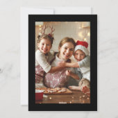 ブラック・ホワイト・レッドのクリスマスツリー文字写真 シーズンカード (裏面)