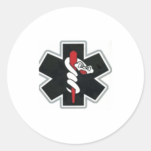 ブラック&ホワイト&レッド ラウンドシール (正面)