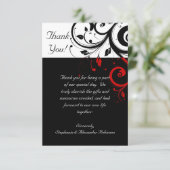 ブラック/ホワイト/レッド リバース スワール 感謝のメッセージ カード (スタンド正面)