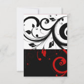 ブラック/ホワイト/レッド リバース スワール 感謝のメッセージ カード (裏面)