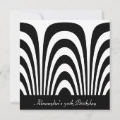 ブラック＆ホワイト レトロ アーチ バースデー パーティー 招待状 (裏面)