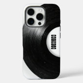 ブラック ホワイト レトロ レコード オリジナル 名前入り Case-Mate iPhoneケース (裏面)