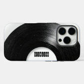 ブラック ホワイト レトロ レコード オリジナル 名前入り Case-Mate iPhoneケース (裏面 (横))