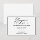 ブラック＆ホワイト ロイヤルスクリプト 結婚式の招待状 招待状 (正面/裏面)