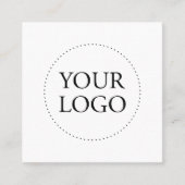 ブラック&ホワイト |ロゴシンプルとソーシャルメディア スクエア名刺 (正面)