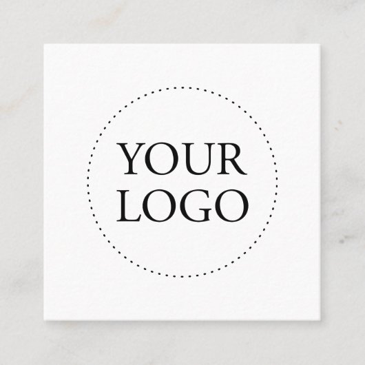 ブラック&ホワイト |ロゴシンプルとソーシャルメディア スクエア名刺 (正面)