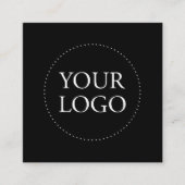 ブラック&ホワイト |ロゴシンプルとソーシャルメディア スクエア名刺 (正面)