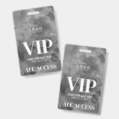 ブラック ホワイト ロゴ VIP イベント バッジ (正面&裏面)