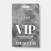 ブラック ホワイト ロゴ VIP イベント バッジ (正面)