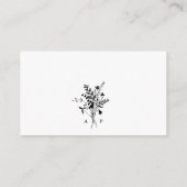 ブラック&ホワイト ワイルドフラワー ウェディング RSVP エンクロージャーカード (裏面)