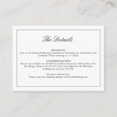 ブラック＆ホワイト ワイルドフラワー モノグラム 詳細カード エンクロージャーカード (正面)