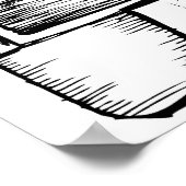 ブラック・ホワイト・ヴィンテージ・ラブ音楽ポスター ポスター (角)