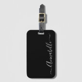 ブラック＆ホワイト 個別名 luggage タグ (正面縦)
