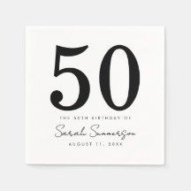 ブラック ホワイト 名前 日付 50歳の誕生日パーティー