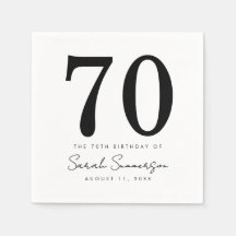 ブラック ホワイト 名前 日付 70歳の誕生日パーティー