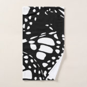 ブラック&ホワイト（昆虫）オオカバマダラ、モナークバタフライデザイン – タオルセット (ハンドタオル)