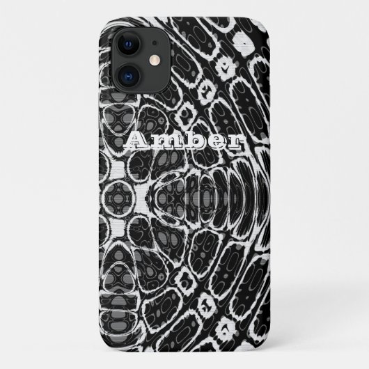 ブラック ホワイト 爬虫類 スケール パターン オリジナル Case-Mate iPhoneケース (裏面)