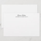 ブラック ホワイト 筆記 エレガント ミニマル おしゃれ 便箋 (正面/裏面)