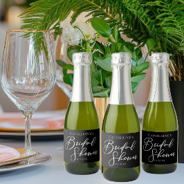 ブラック ホワイト 結婚式前夜祭 パーソナライズ ミニ スパークリングワインラベル