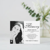 ブラック＆ホワイト 記念 家族への感謝 ポストカード (スタンド正面)