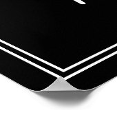 ブラック ホワイト 誕生日パーティー ウェルカム ポスター (角)