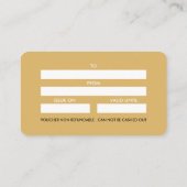 ブラック、ホワイト、金ゴールドダイヤモンドギフト券 名刺 (裏面)