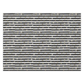 ブラック、ホワイト、金ゴールドドットとストライプ テーブルクロス (正面(横))