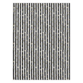 ブラック、ホワイト、金ゴールドドットとストライプ テーブルクロス (正面)