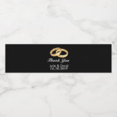 ブラック、ホワイト、金ゴールドフェイクのリングや輪結婚に感謝 ペットボトルラベル (シングルラベル)