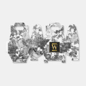 ブラック、ホワイト、金ゴールドヴィンテージフローラモノグラム フェイバーボックス (折り畳みなし)