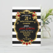 ブラック、ホワイト、金ゴールド21st招待状 招待状 (スタンド正面)