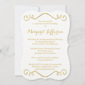 ブラック、ホワイト、金ゴールド65thフォト誕生日招待状2 招待状 (裏面)