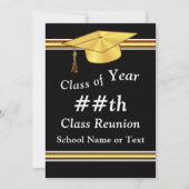 ブラック、ホワイト、金ゴールド、クパーソナライズされたラス懇親会 招待状 (正面)