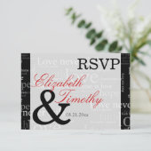 ブラック＆ホワイト 1コリント13 RSVP レスポンスカード (スタンド正面)