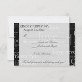 ブラック＆ホワイト 1コリント13 RSVP レスポンスカード (裏面)