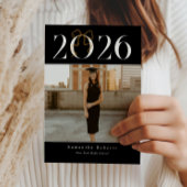 ブラック＆ホワイト 2026年 コケットボウの写真 卒業 招待状