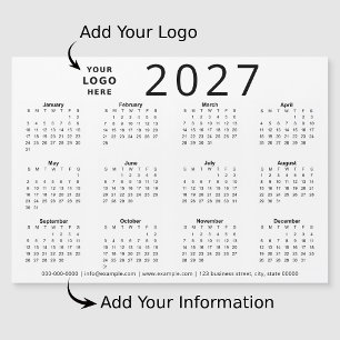 ブラック ホワイト 2027 カスタムロゴ ビジネス カレンダー