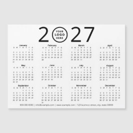 ブラック ホワイト 2027 カスタムロゴ ビジネス カレンダー