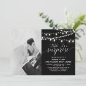 ブラック＆ホワイト 50周年記念 フォト ウェディング 招待状 (スタンド正面)