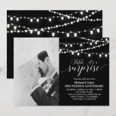 ブラック＆ホワイト 50周年記念 フォト ウェディング 招待状 (正面/裏面)